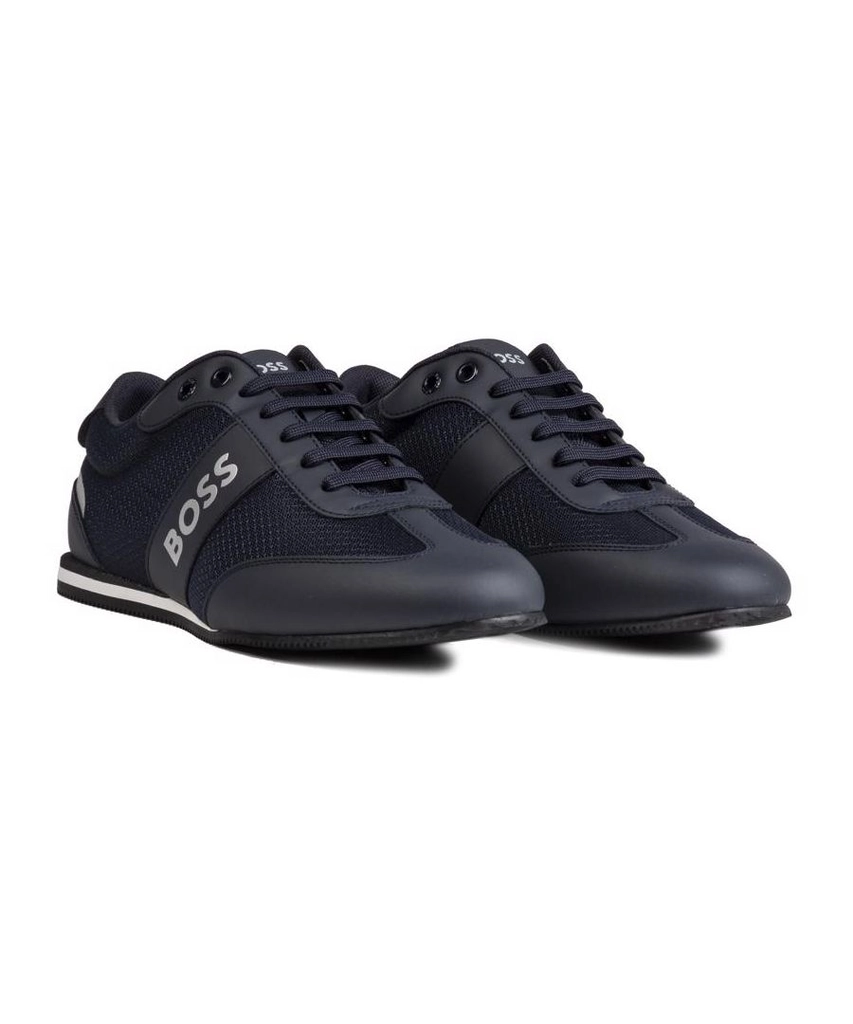 Hugo Boss Orange Rusham Mens Low Profile Trainers - Blue Nylon - Size UK 12